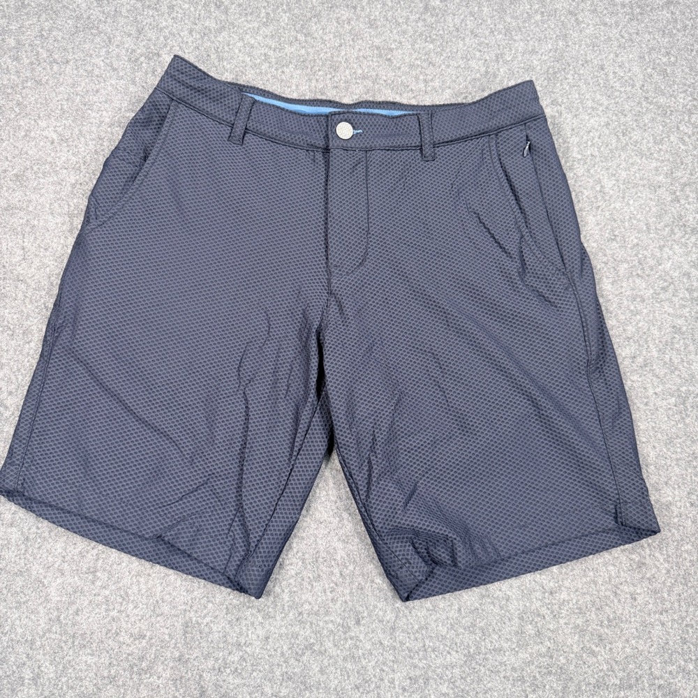 Twillory Mens Navy Blue Technical Fabric Performance Shorts Tailored Fit Size 32